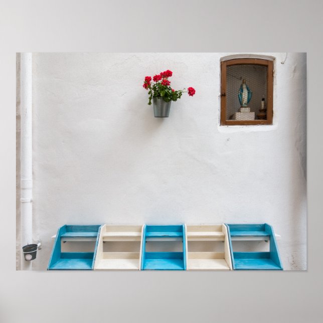 Jungfru Maria gatu altar skrin affisch (Framsidan)