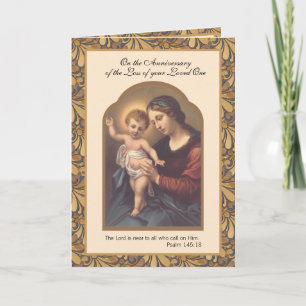 Jungfru Maria Jesus årsdag för bortgång Kort