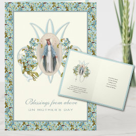 Jungfru Maria Jesus Katolsk Bön Religiöst Kort