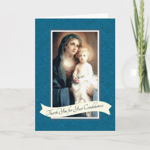 Jungfru Maria Jesus Katolsk Kondoleans Tack Kort