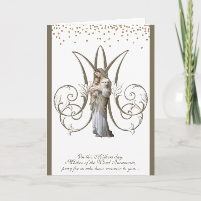 Jungfru Maria Jesus religiös mors dag Kort (Framsida)