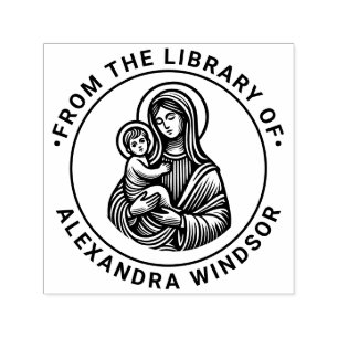 Jungfru Maria Jesusbarnet #2 Biblioteksboknamn Självfärgande Stämpel