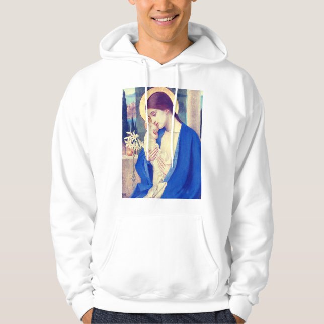 Jungfru Maria & Jesusbarnet Renässans Nåde Hoodie (Framsida)