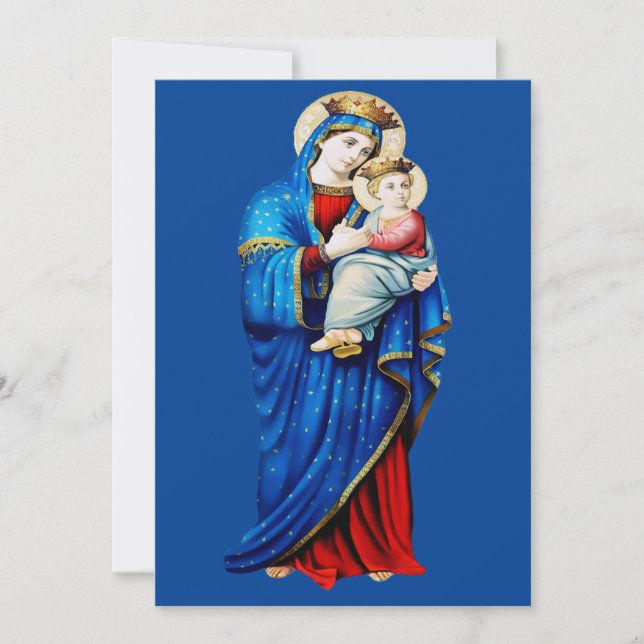 Jungfru Maria med Jesusbarnet Julkort (Framsida)