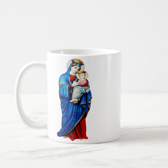 Jungfru Maria med Jesusbarnet Kaffemugg (Vänster)