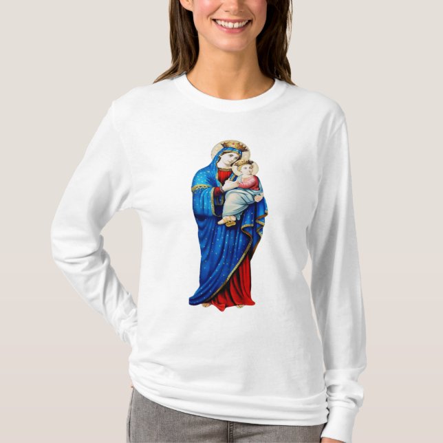 Jungfru Maria med Jesusbarnet T Shirt (Framsida)