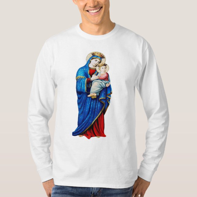 Jungfru Maria med Jesusbarnet T Shirt (Framsida)