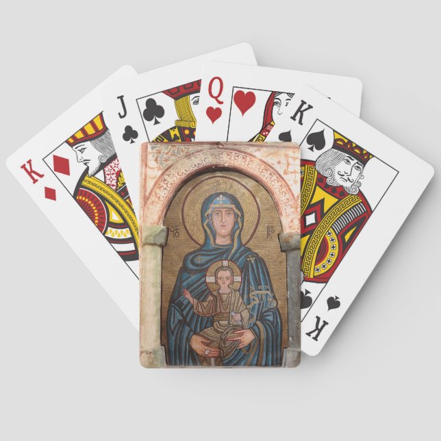 Jungfru Maria och Jesus mosaik Kortlek (Baksidan)