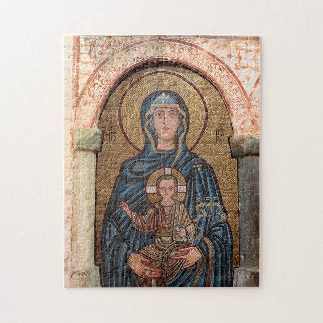 Jungfru Maria och Jesus mosaik Pussel (Vertikal)