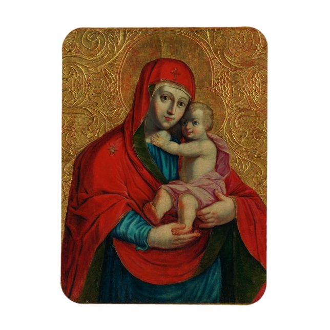 Jungfru Maria och Jesusbarnet av Jan Rombauer Magnet (Vertikal)