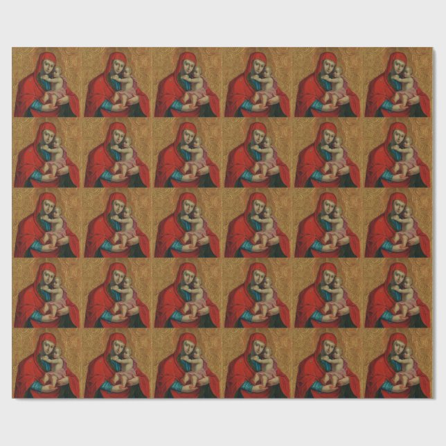 Jungfru Maria och Jesusbarnet av Jan Rombauer Presentpapper (Platt)