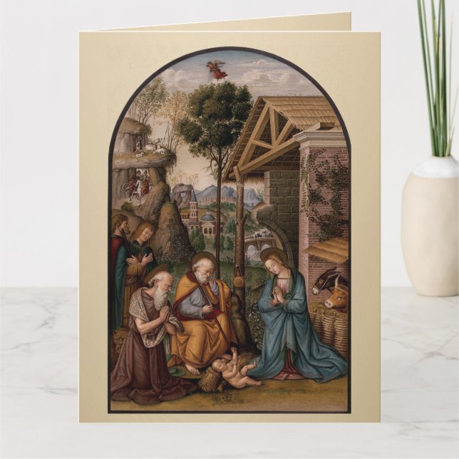 Jungfru Maria och Jesusbarnet julhälsningar Kort (Framsida)