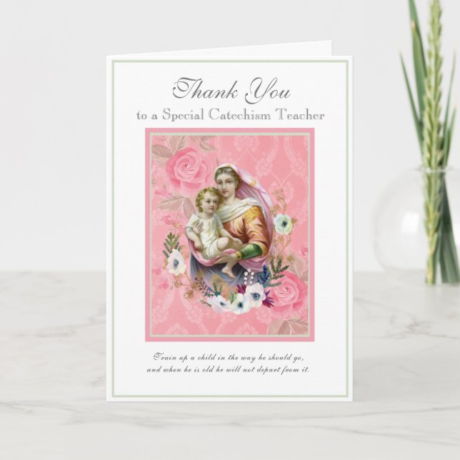 Jungfru Maria Religiös CCD-lärare Präst Nunna Kort (Framsida)