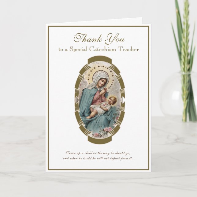 Jungfru Maria Religiös CCD-lärare Präst Nunna Kort (Framsida)