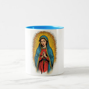 Jungfru Maria Retro Kaffemugge Två-Tonad Mugg