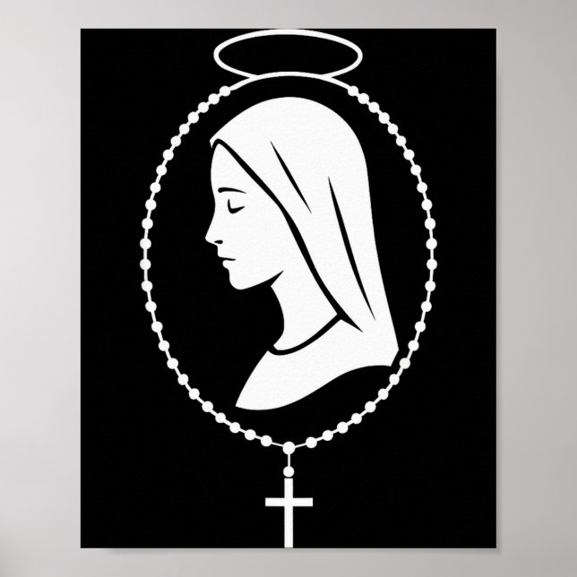 Jungfru Maria Rosenkrans - katolsk kristen bönekon Poster (Framsidan)