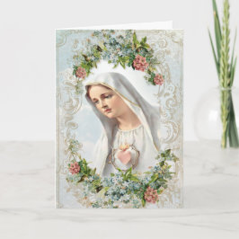 Jungfru Maria Vår Fru av Fatima religiös blomma Kort