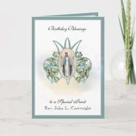 Jungfru Mary Elegant Religiösa vid födelsedagsfira Kort