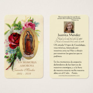 Jungfru Mary Ro Religiösa Prayer Card Visitkort