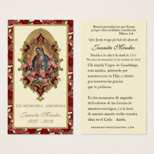 Jungfru Mary Ro Religiösa Prayer Card Visitkort