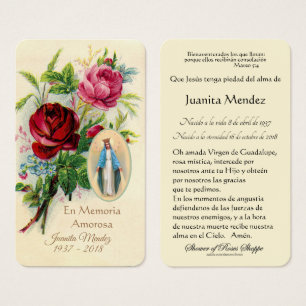 Jungfru Mary Ro Religiösa Prayer Card Visitkort