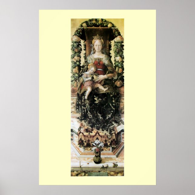 JUNGFRU MED BARNA ,blå svart Poster (Framsidan)