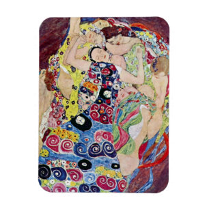 Jungfru (oskuld), Gustav Klimt, vintageart nouveau Magnet