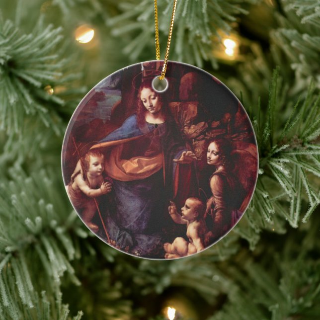 Jungfruan av klipporna av Leonardo da Vinci Julgransprydnad Keramik (Träd)