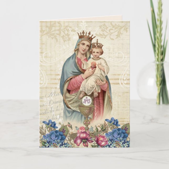 Jungfrulig Mary Jesus för religiös mors dag Kort (Framsida)