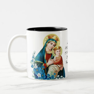 Jungfrulig Mary Jesus religiös katolsk bön Två-Tonad Mugg