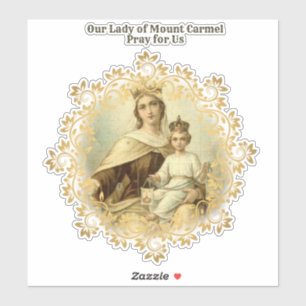 Jungfrulig Mary Mount Carmel Jesus religiösavinyl Klistermärken