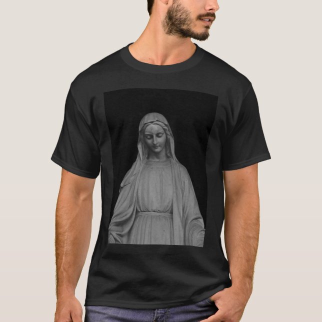 Jungfrulig mary staty tee shirt (Framsida)