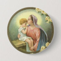 Jungfrulig mor Mary som kysser de babyJesus ro