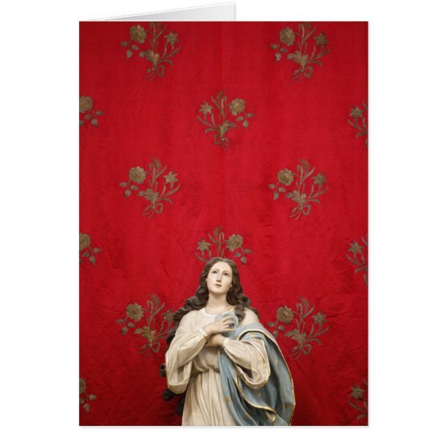 Jungfrulig staty i en Spaccanapoli kyrka, Naples Hälsningskort (Framsidan)