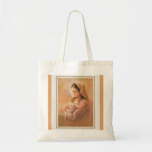 Jungfruliga Madonna Mary med Kristusbarnet Jesus Tygkasse