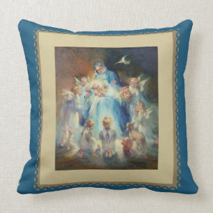 Jungfruliga Madonna Mary med KristusbarnJesus Kudde