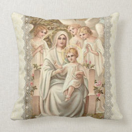 "JUNGFRULIGA MARY MED ÄNGLAR & BABYEN JESUS KUDDE