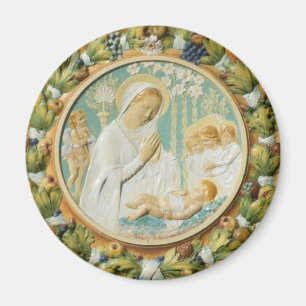 Jungfruliga Mary med Jesus Magnet