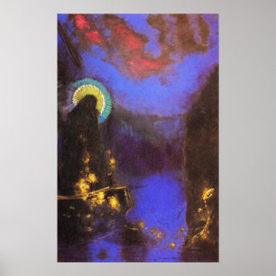 Jungfruliga Mary med kranSymbolistmålning - Redon Poster