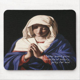 Jungfruliga Mary Mousepad med bönen Musmatta