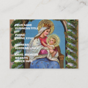 Jungfruliga Mary och baby Jesus Visitkort