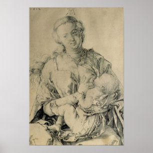 Jungfruliga Mary som diar Kristusbarnet, 1512 Poster