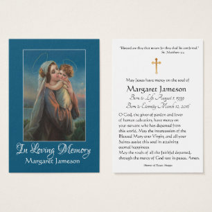 Jungfruligt Mary Jesus begravnings- minnes- heligt Visitkort