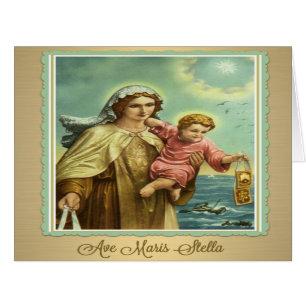 Jungfruligt Mary Mount Carmel Maris Stella kort