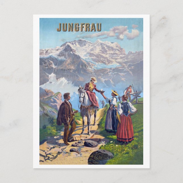 Jungfrun, Bergsvägen, Schweiz Vykort (Framsida)