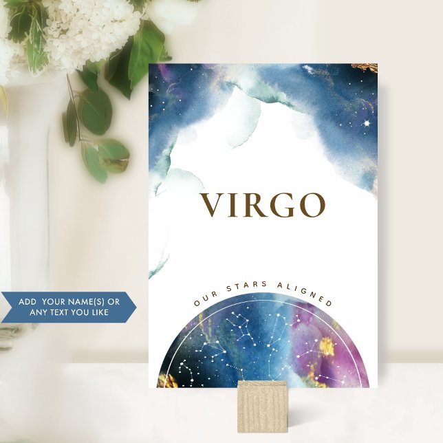 Jungfrun Bordskylt Celestial Watercolor Kort (Skapare uppladdad)