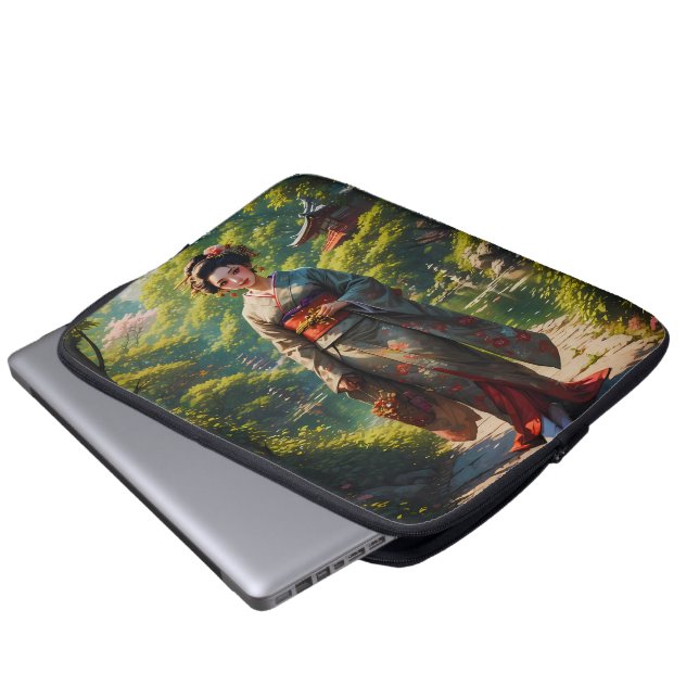Jungfrun i den gröna trädgården laptop fodral (Framre botten)