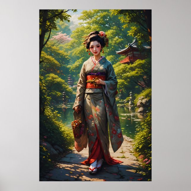 Jungfrun i den gröna trädgården poster (Framsidan)