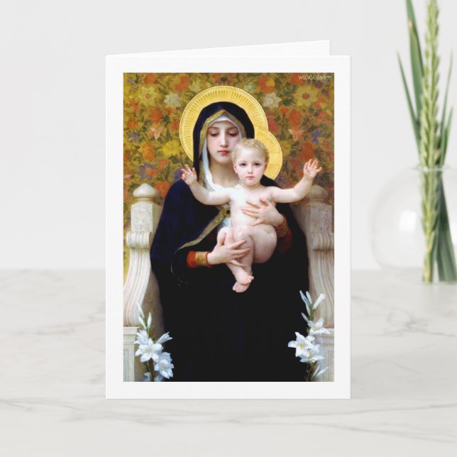 Jungfrun med liljan, Bouguereau Kort (Framsida)