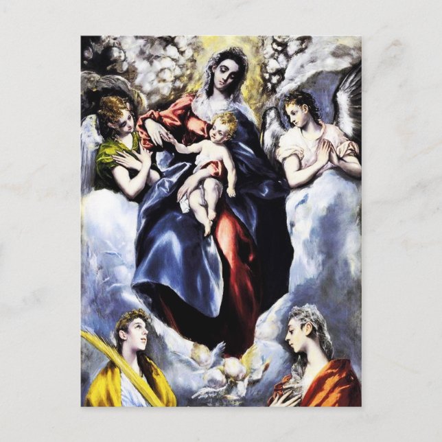 Jungfrun och barnet med St. Martina vykort (Framsida)